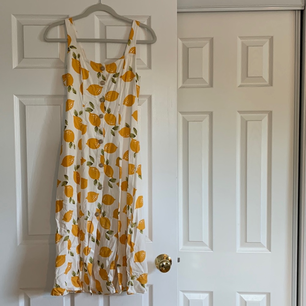 Lightweight Lemon Summer Midi Dress